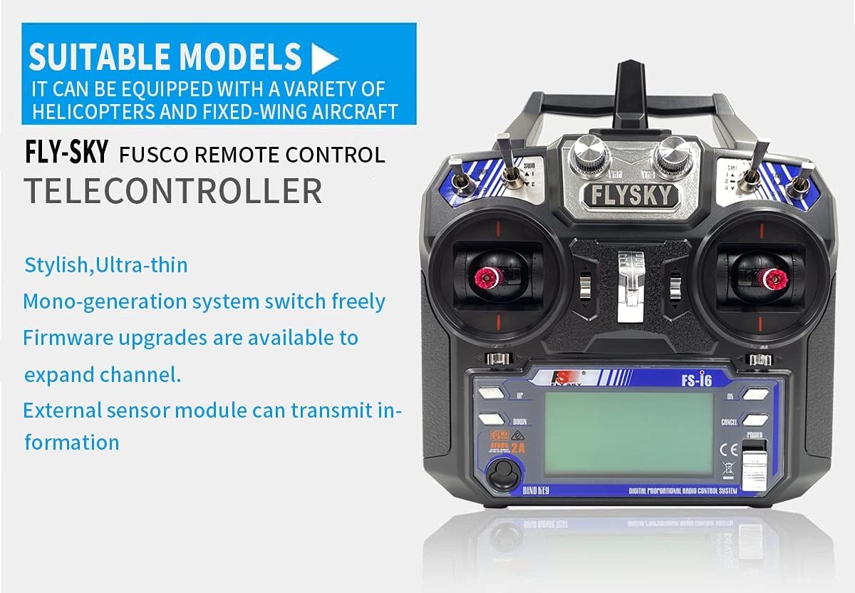 Radiocomanda FLYSKY FS-i6 2.4GHz, 6 canale, cu receptor FS-iA6B
