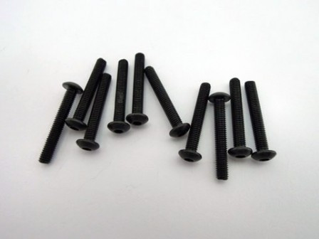 Fekete domború fejű csavar M3 x 20 mm (10 db) - Img 1