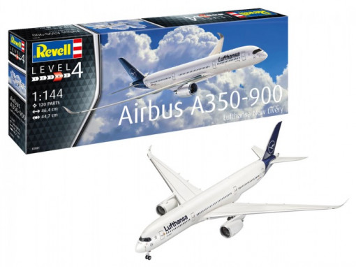 Macheta avion Revell Airbus A350-900 Lufthansa New Livery, scara 1:144, KIT