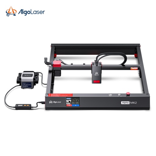 Masina CNC de gravat si taiat cu laser ALGOLASER ALPHA MK2, putere dioda laser 20W, 400x410 mm, adancime taiere max. 30mm si gravare pe lemn, MDF, plastic, inox, sticla, piatra, hartie, ceramica, piele, textile