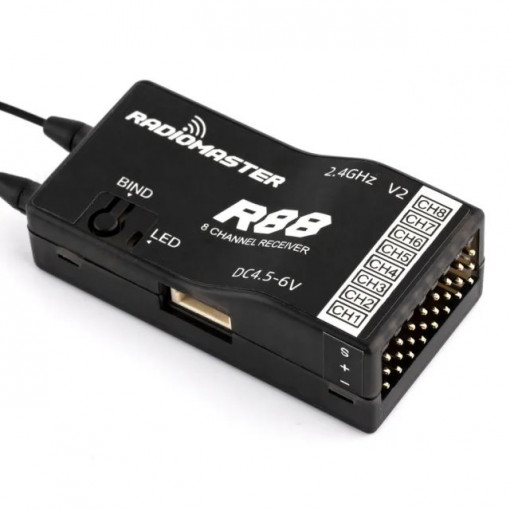 Receptor RadioMaster R88 V2 compatibil FrSky D8/ D16, PWM/ Sbus