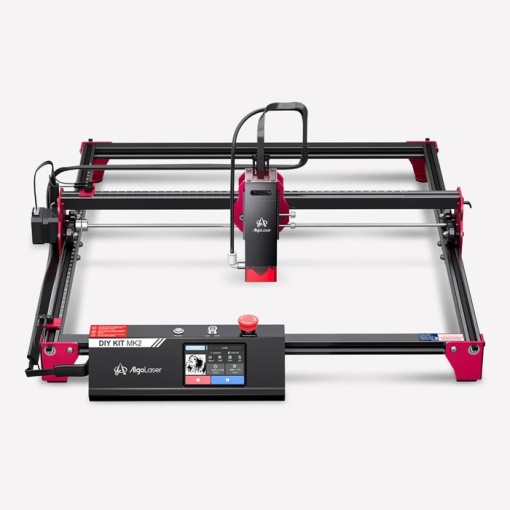 Készlet DIY MK2 CNC lézergravírozó és vágógép ALGOLASER, teljesítmény 96W (lézer 10W), 400x435 mm, vágási mélység max. 6mm és gravírozás fára, műanyagra, bőrre, PCB lapokra, textíliára, üvegre.