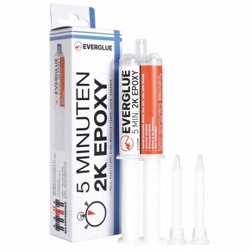 Adeziv bi-component Everglue rasina epoxy 5 minute 25 g tip seringa dubla 1:1