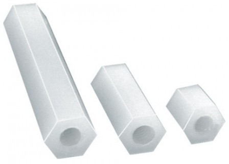Distantier plastic filet interior M3 x 10 mm (10 buc)