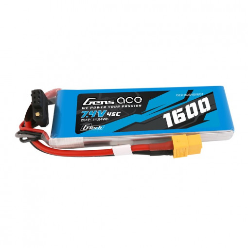 Acumulator LiPo GENS ACE G-Tech 7.4 V/ 1600 mA/ 45C XT60