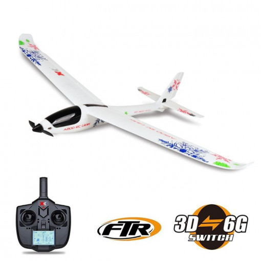 Aeromodel avion WLToys XK A800 RTF complet echipat, cu stabilizator electronic (780 mm)