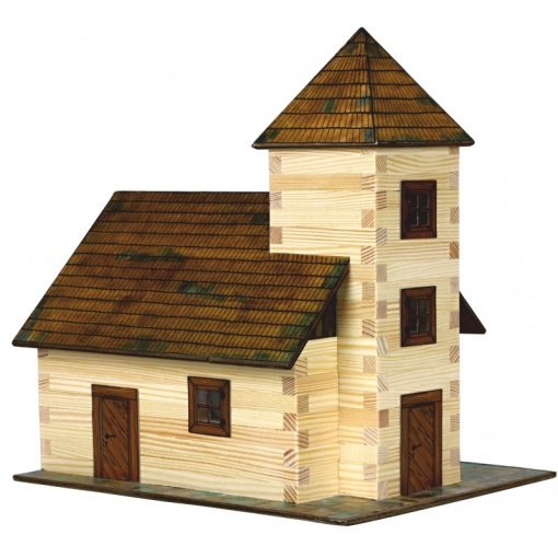 Set constructie arhitectura Biserica, 213 piese din lemn, Walachia