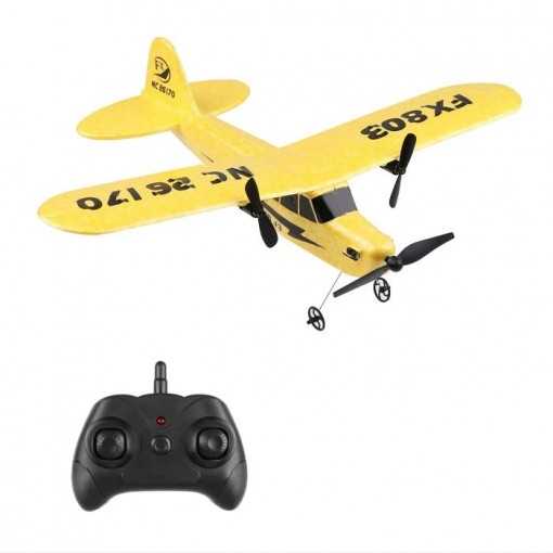 Avion cu telecomanda PIPER J3-CUB, complet echipat, cu stabilizator electronic, 2.4 GHz (338 mm)