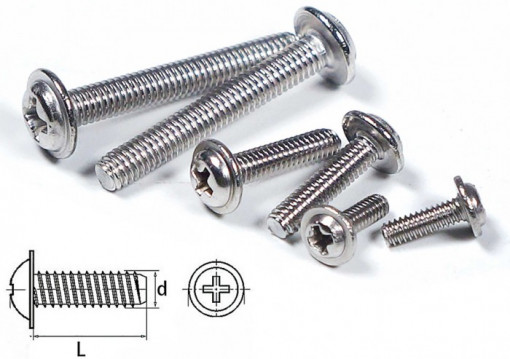 Surub otel inoxidabil, cap cruce, M3x10mm (30 buc)