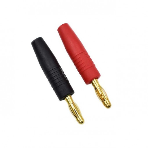 Conectori banana auriti 4 mm (1 rosu + 1 negru)