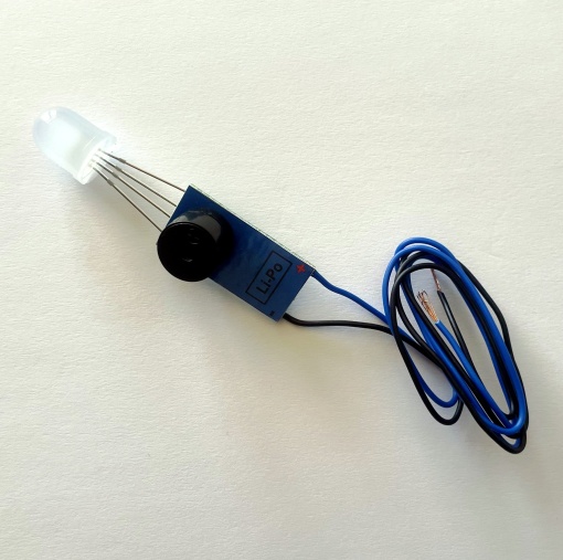 Modul Voltmetru RGB 10 mm translucid cu buzzer, pentru acumulator LiPo 2-4S