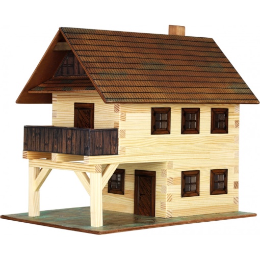 Set constructie arhitectura Primarie medievala, 194 piese din lemn, Walachia