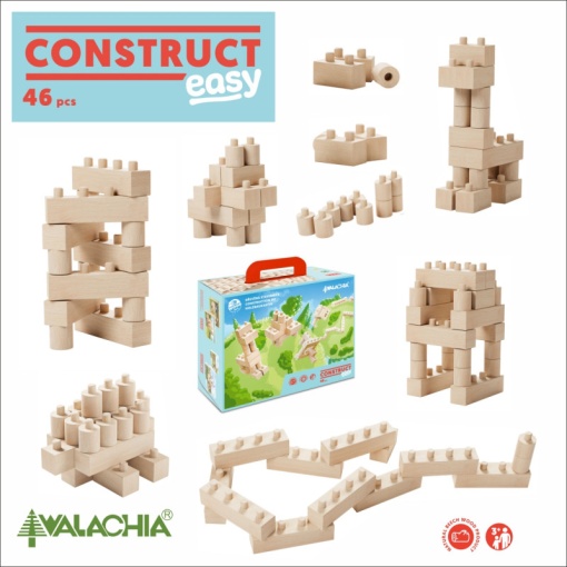 Set gama Construct Easy format din 46 piese, cu piese tip Lego, Walachia