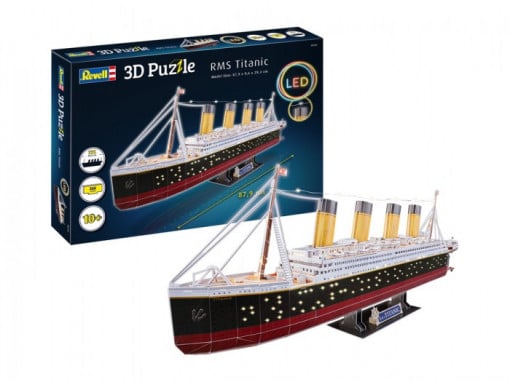 Macheta Revell Puzzle 3D RMS Titanic, cu LED-uri, 266 piese, KIT