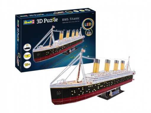 Modell Revell 3D Puzzle RMS Titanic RMS Titanic, LED, 266 darab, KIT - Img 1
