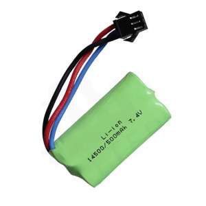 Acumulator LiIon format 14500 7.4 V/ 500 mA cu 3 pini - Img 1