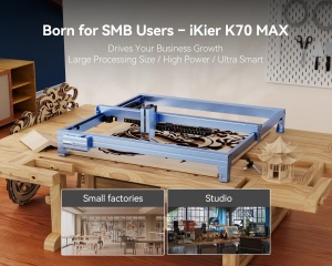 ATOMSTACK iKier K70 Max quad ATOMSTACK iKier K70 Max CNC lézergravírozó és vágógép, 360W teljesítmény (70W lézer), 850x800mm, 28mm-es vágás egy menetben, fa, műanyag, bőr, PCB lapok, textil, üveg és bizonyos fémek gravírozása. - Img 4