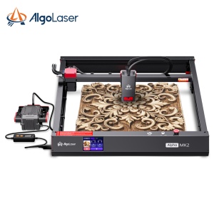 CNC lézergravírozó és vágógép ALGOLASER ALPHA MK2, lézer dióda teljesítmény 20W, 400x410 mm, vágási mélység max. 30mm és gravírozás fára, MDF, műanyag, rozsdamentes acél, üveg, kő, papír, kerámia, bőr, textíliák. - Img 10