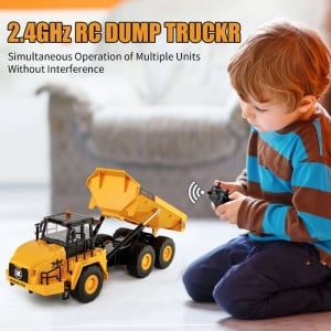 Huina csuklós dömper játék, távirányítóval, hangokkal és fényekkel, 11 csatornás, 1:14 méretarány, 2,4 GHz-es frekvencia - Img 5