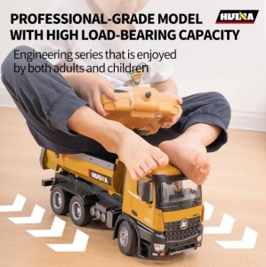 Huina Tipper játék, távirányítóval, hangokkal és fényekkel, 10 csatornás, 1:14 méretarány, 2.4GHz - Img 6