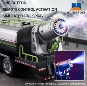 Jucarie Camion cu telecomanda, HUINA, 9 functii, tun de ceata, scara 1:18, 2.4 GHz - Img 10