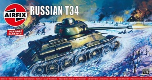 Macheta Airfix Tanc Rusesc T-34, scara 1:76, KIT, 58 piese