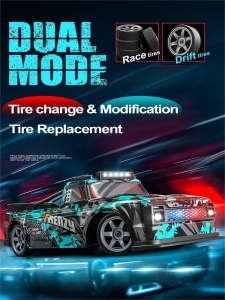 Masina de drift FRENZY LIMIT cu telecomanda, tractiune 4WD, doua seturi de roti, LED-uri fata, spate si dedesupt, scara 1:16 - Img 7