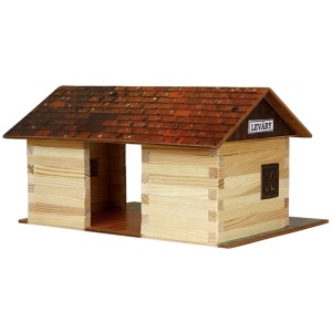 Set constructie arhitectura Gara mica, 115 piese din lemn, Walachia - Img 2