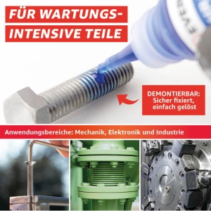 Solutie Everglue antivibratii fixare filet de rezistenta medie, demontabil pana la M36, 20ml (similar cu Loctite 243) - Img 4