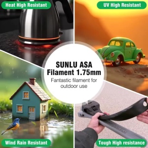 SunLu ASA fekete filament, 1,75 mm, 1 kg, 3D-nyomtatóhoz - Img 5