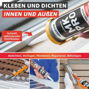 Adeziv Everglue MK Pro 1K MS etansant universal, elastic, rezistent UV, gri, 440 g - Img 3