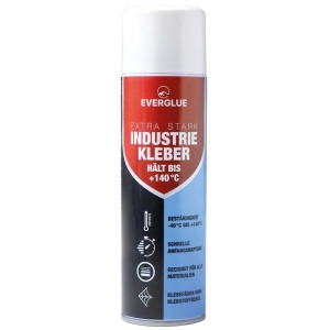 Adeziv spray industrial Everglue Extra Strong 140, rezistent la temperatura, flacon 500 ml - Img 1