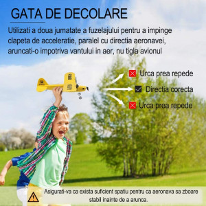 Avion cu telecomanda PIPER J3-CUB, complet echipat, cu stabilizator electronic, 2.4 GHz (338 mm) - Img 3