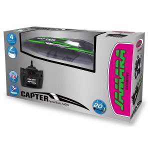 Barca cu telecomanda Jamara CAPTER complet echipata, viteza 20km/h, 315 mm, negru cu verde - Img 2