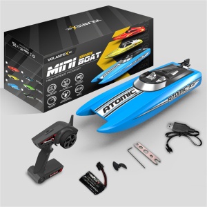 Barca cu telecomanda VolantexRc ATOMIC XS complet echipata, viteza 30km/h, 272mm, albastru - Img 2