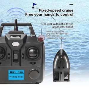 Barca pentru plantat momeala, nadit si momit, 2 cuve, capacitate 1.5kg, raza 500m, baterie 5200mA, cu lumini LED, radiocomanda 2.4GHz si cu cruise-control - Img 5