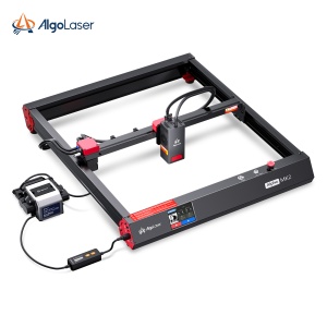 CNC lézergravírozó és vágógép ALGOLASER ALPHA MK2, lézer dióda teljesítmény 20W, 400x410 mm, vágási mélység max. 30mm és gravírozás fára, MDF, műanyag, rozsdamentes acél, üveg, kő, papír, kerámia, bőr, textíliák. - Img 2