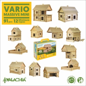 Építészeti építőkészlet Vario Massive Massive Mini, 91 nagyméretű fadarab, Walachia - Img 1