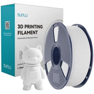 Filament SunLu PLA alb mat, 1.75mm, 1kg, pentru imprimanta 3D