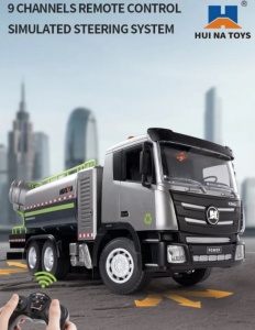 Jucarie Camion cu telecomanda, HUINA, 9 functii, tun de ceata, scara 1:18, 2.4 GHz - Img 7