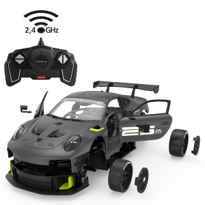 Kit de construit masina cu telecomanda PORSCHE 911 GT2 RS Clubsport 25, scara 1:18, gri, 76 de piese