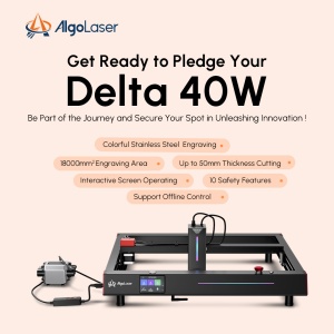 Masina CNC de gravat si taiat cu laser ALGOLASER DELTA 40W, putere dioda laser 40W, 425x415mm, adancime taiere max. 50mm si gravare pe lemn, MDF, plastic, inox, sticla, piatra, hartie, ceramica, piele, textile - Img 3