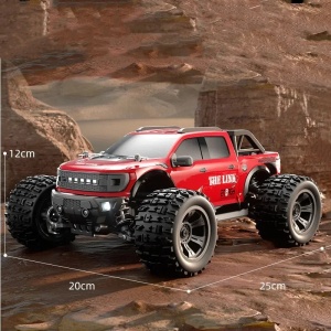 Masina cu radiocomanda THE LINK Monster Truck, tractiune 4x4, viteza 30 Km/h, autonomie 35 min, scara 1:18, rosu - Img 3