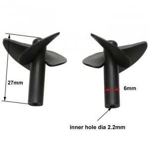 Propeller készlet 3 lapátos, D26mm csali csónakhoz 2.3mm-es tengellyel (bal + jobb) - Img 3