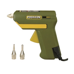 Proxxon 28192, Glue Gun GlueGun HKP 220, zöld, 40W, 200°C, cserélhető fúvókák, 4 pálcikát és 3 fúvókát tartalmaz, 7 mm-es pálcikákkal működik. - Img 1