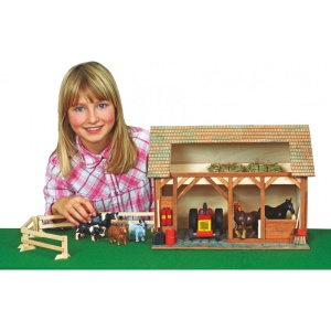 Set constructie arhitectura Grajdul animalelor, 154 piese din lemn, Walachia - Img 2