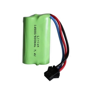 Acumulator LiIon format 14500 7.4 V/ 500 mA cu 3 pini - Img 3