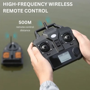 Barca pentru plantat momeala, nadit si momit, 2 cuve, capacitate 1.5kg, raza 500m, baterie 5200mA, cu lumini LED, radiocomanda 2.4GHz si cu cruise-control - Img 3