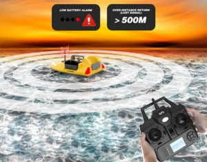 Csali, úszó és csali csónak, GPS, három tartály, kapacitás 2 kg, hatótávolság 500 m, akkumulátor 12000 mA, rádió távirányító 2.4GHz, fluoreszkáló ház. - Img 7