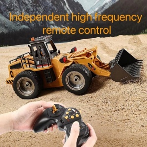 Huina játék buldózer távirányítóval, fém fülke és vödör, 9 funkció, 1:18 méretarány, 2.4GHz - Img 10